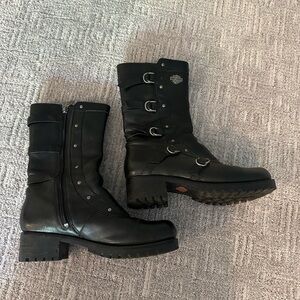 Harley Davidson Black Leather Women's Boots